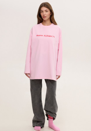 Лонгслив unisex mega oversize "ФОРМА ВДЯЧНОСТІ" розовый CABANCHI x TYTANOVI Лонгслив unisex mega oversize "ФОРМА ВДЯЧНОСТІ" розовый CABANCHI x TYTANOVI